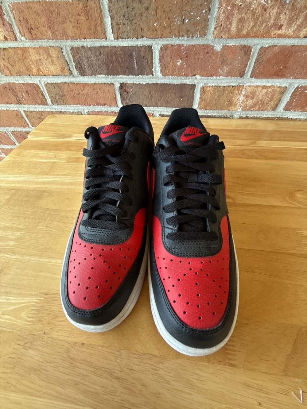 Nike Court Vision Low Next Nature Black University Red Sneakers FJ0685-010